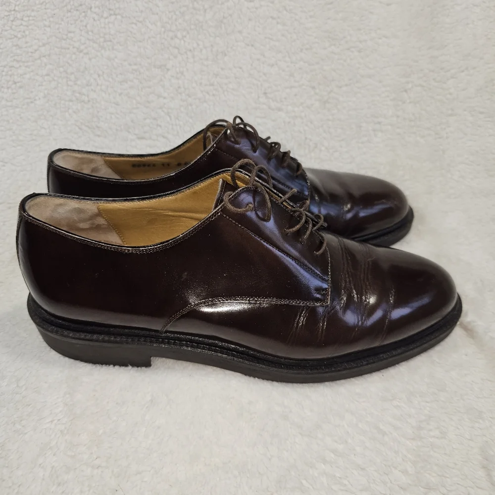 Cole Haan Mens 11 Shoes Calhoun Dress Oxford Split Toe Brown Burgundy Leather‎